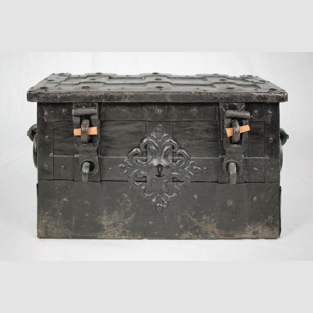 Antique metal trunk