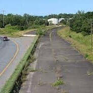 abandoned road next to interstate