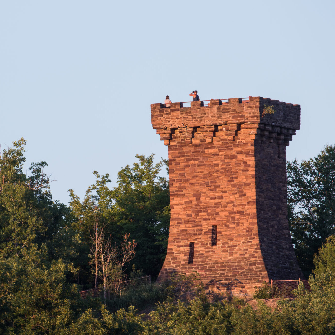 Brick tower amongst trees