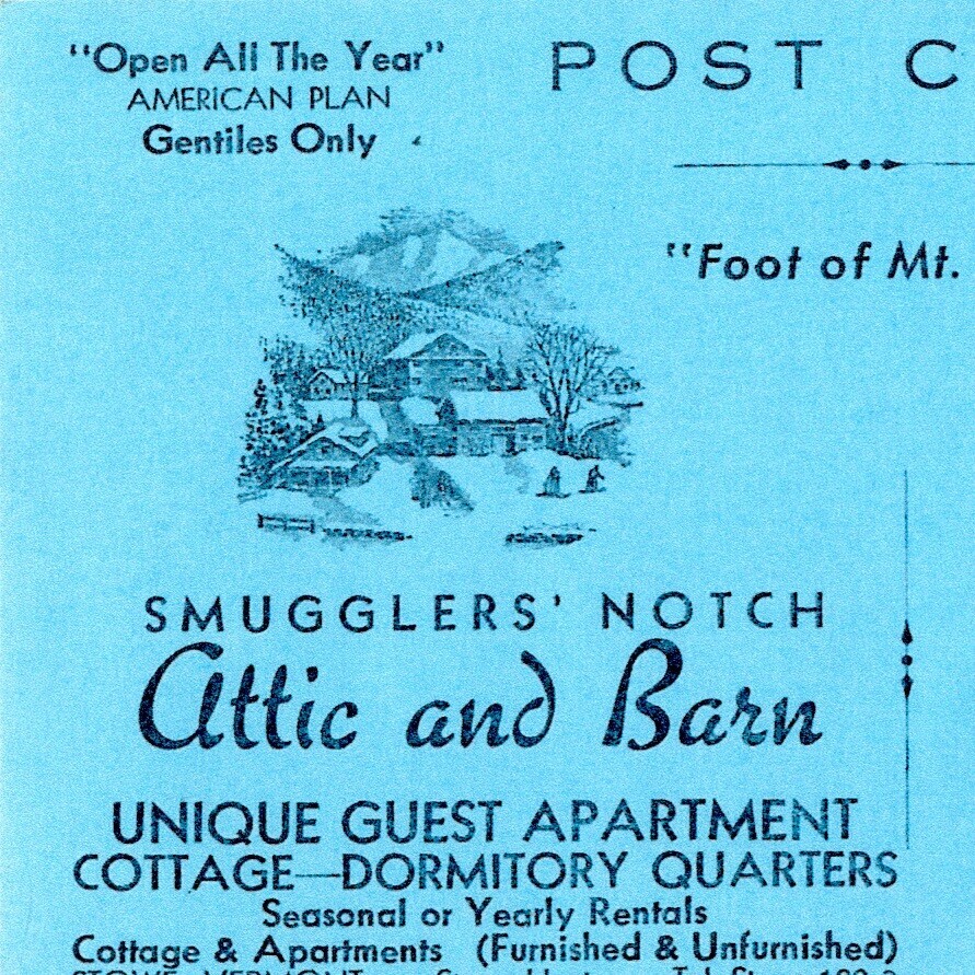 postcard for Smugglers' Notch Attic & Barn