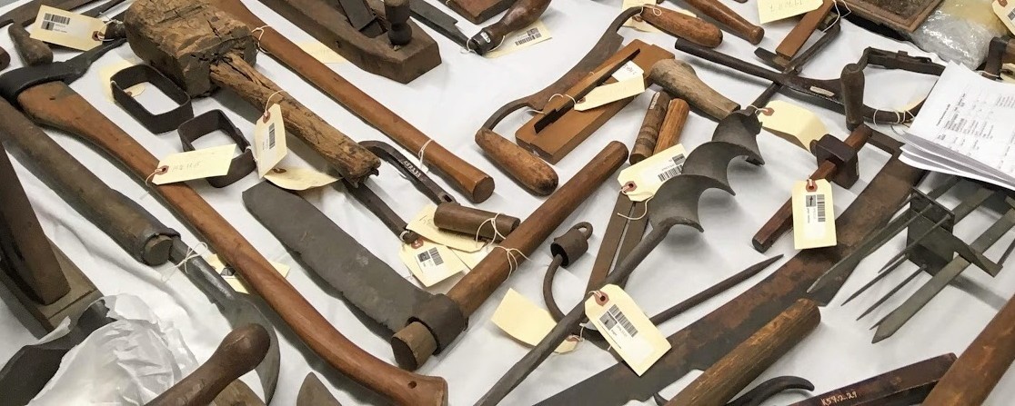 old tools on a table