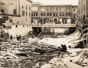 north branch of river in Montpelier after flood